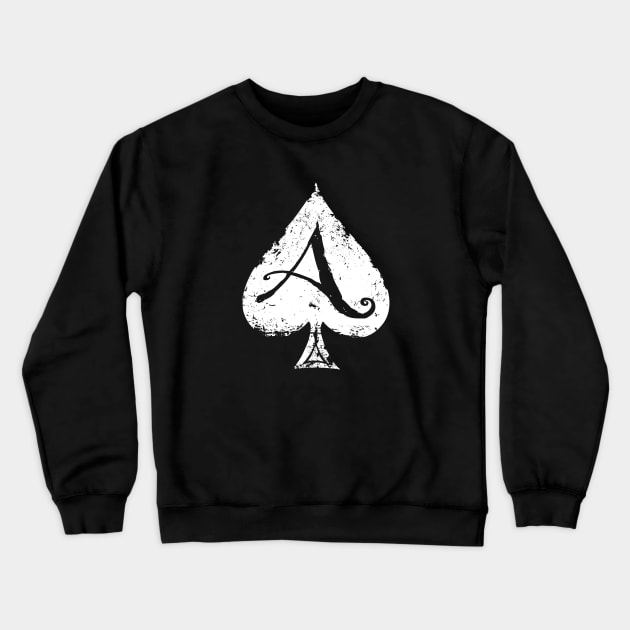 Ace of Spades-Gambling-Death Card Crewneck Sweatshirt by StabbedHeart